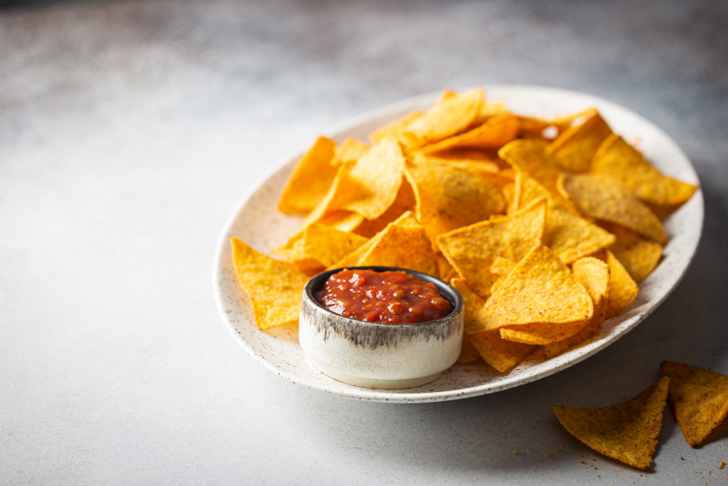 bowl of nachos chips